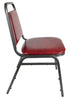 Chivari Burgundy Vinyl Silver Vein Steel Frame Trapezoid Back 32" Banquet Chair CQTVBU-ZF-T