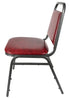 Chivari Burgundy Vinyl Silver Vein Steel Frame Trapezoid Back 32" Banquet Chair CQTVBU-ZF-T