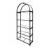 Chivari Black 84" Metal Back Bar 4 Tier with glass shelves BAR-BACK-MABLK-KT-AX