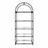 Chivari Black 84" Metal Back Bar 4 Tier with glass shelves BAR-BACK-MABLK-KT-AX