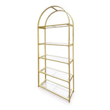 Gold 84" Metal Back Bar 4 Tier with Glass Shelves