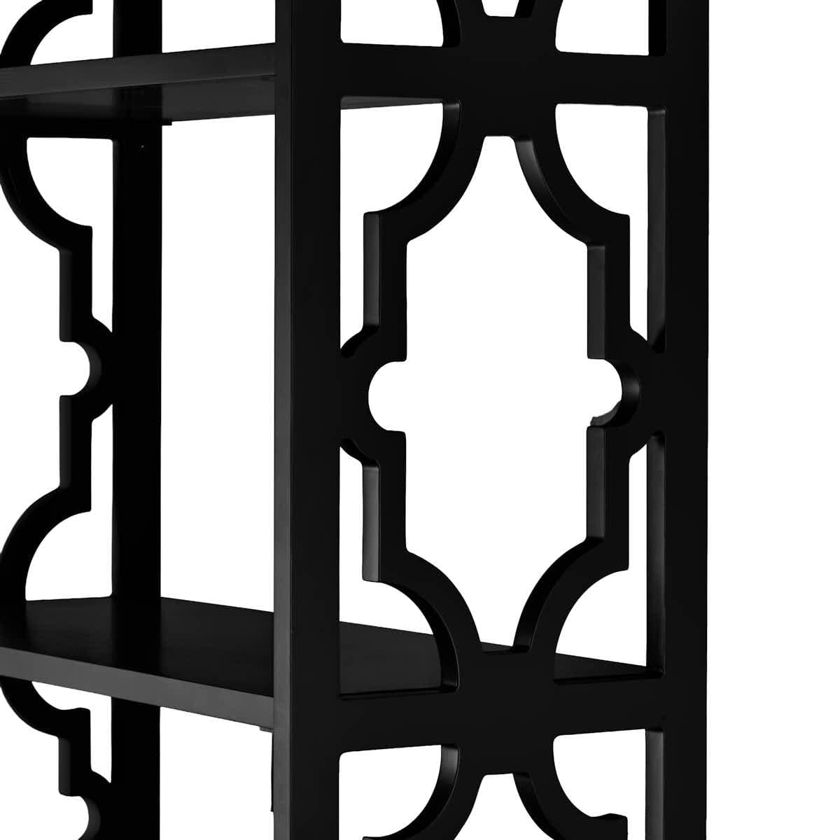 Chivari Black Back Bar Shelving Unit 88" Tall - Moroccan Style 4 Tiers BAR-BACK-MRBL-KT-AX