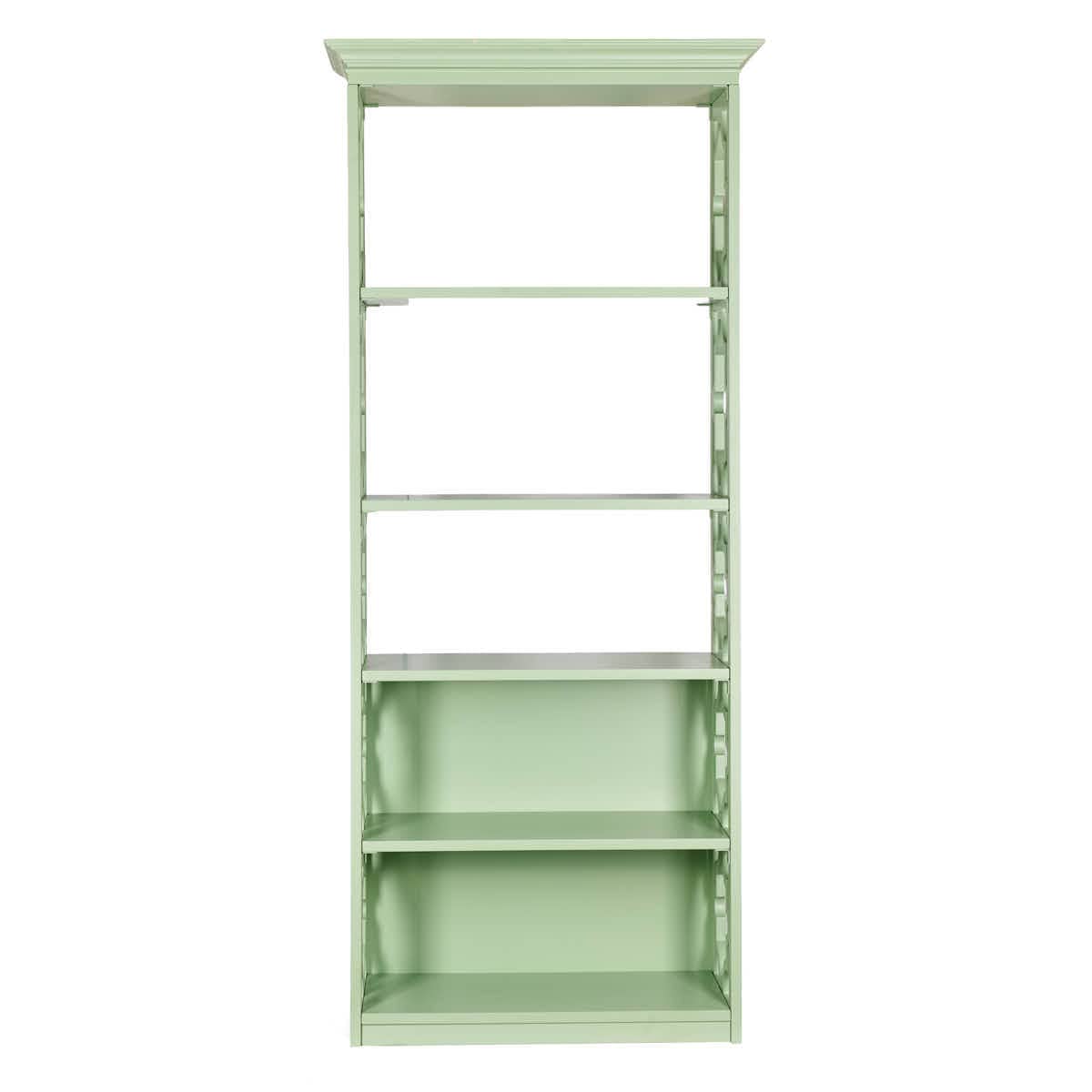 Sage Green Back Bar Shelving Unit 88" Tall - Moroccan Style 4 Tiers