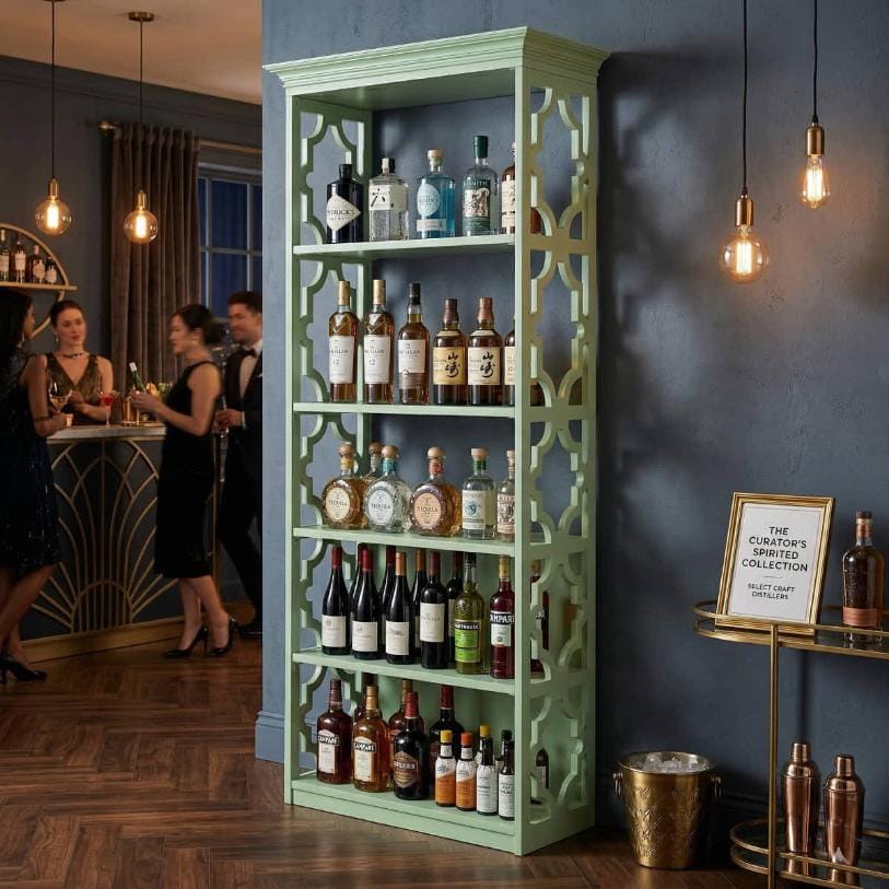 Chivari Sage Green Back Bar Shelving Unit 88