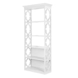 White Back Bar Shelving Unit 88" Tall - Moroccan Style 4 Tiers