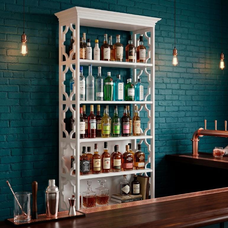 Chivari White Back Bar Shelving Unit 88