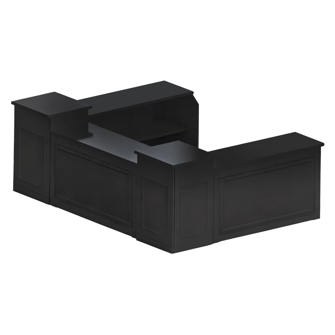 22' Black Portable Folding Bar - 5 Piece Set Reversible Panel Front - Spritz