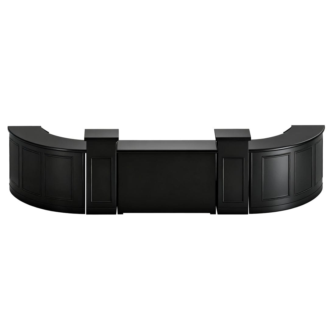 Chivari 24' Black Portable Folding Bar - 5 Piece Set Three Panel Front - Mimosa BAR-CFG-BLK-F2-KT