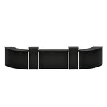 24' Black Portable Folding Bar - 5 Piece Set Single Panel Front - Mimosa
