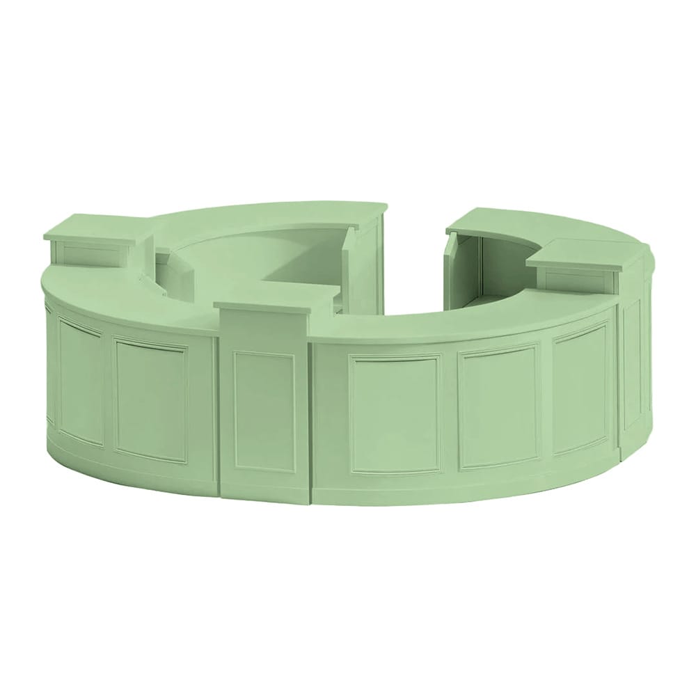 Chivari 34' Sage Green Portable Folding Bar - 7 Piece Set Three Panel Front - Margarita BAR-CFG-SG-D5-KT