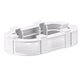 50' White Portable Folding Bar - 11 Piece Set Single Panel Front - Long Island