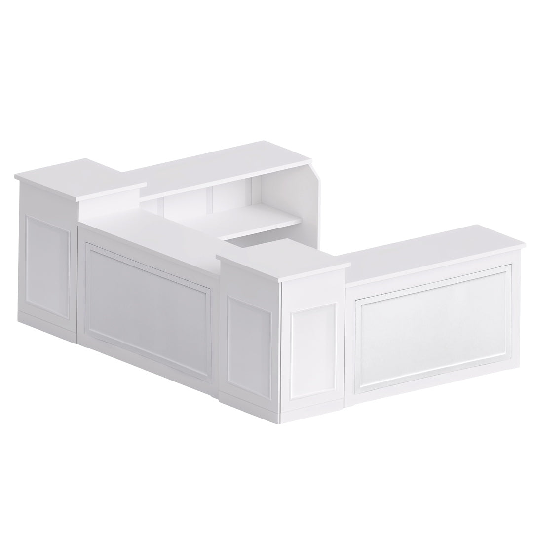 22' White Portable Folding Bar - 5 Piece Set Reversible Panel Front - Spritz