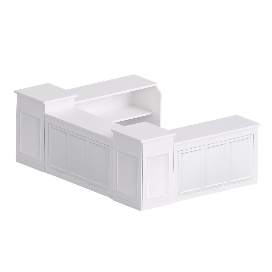 22' White Portable Folding Bar - 5 Piece Set Reversible Panel Front - Spritz