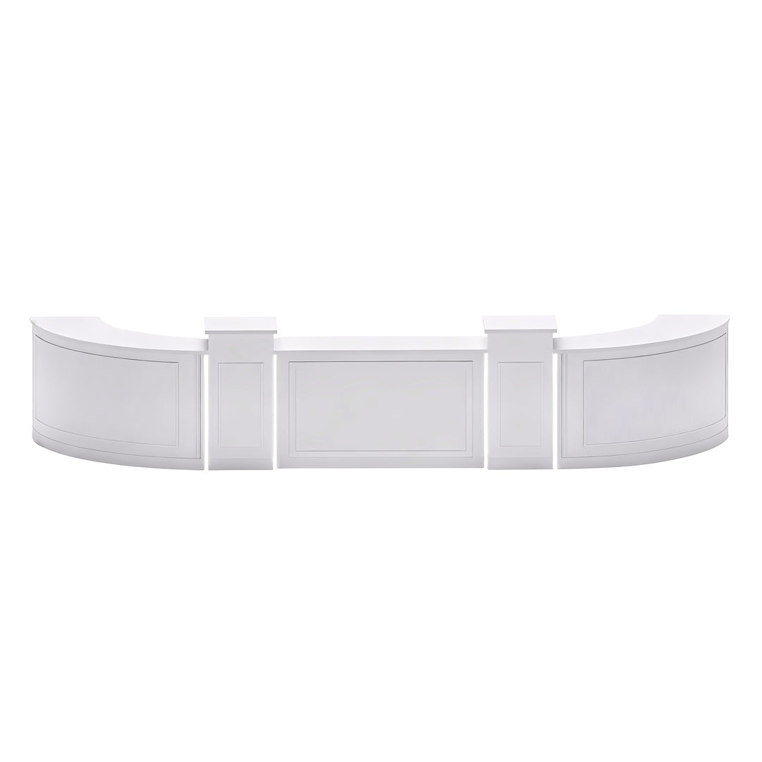 24' White Portable Folding Bar - 5 Piece Set Single Panel Front - Mimosa