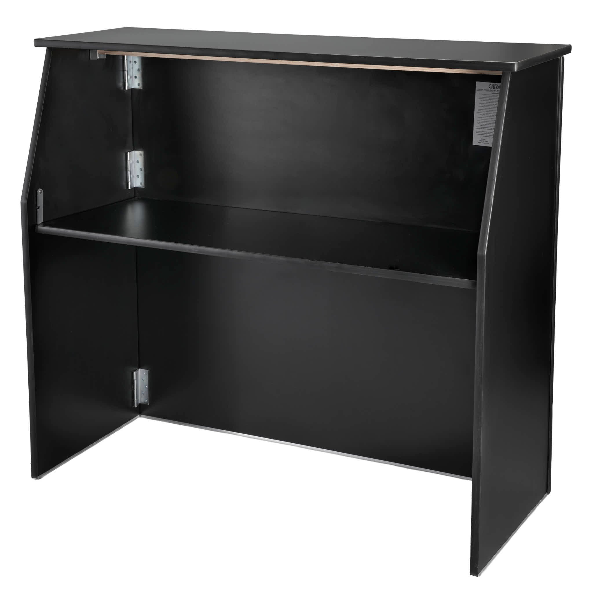 42" Tall x 48" Long Scratch and Dent Black Portable Foldable Bar Laminate Surface