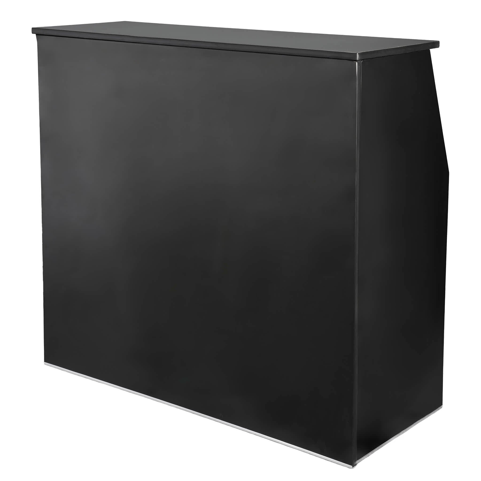 Chivari Black 42" Tall x 48" Long Portable Foldable Bar Laminate Surface BAR-FOLD-48-BLKVYL-AX-T