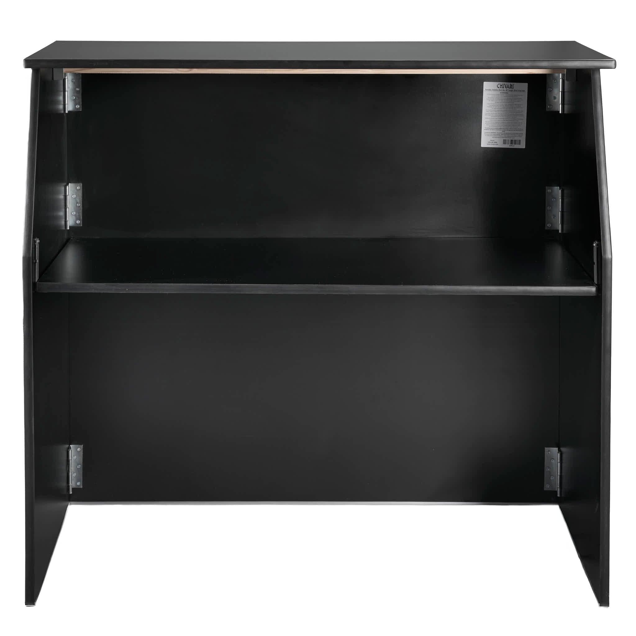 Chivari Scratch and Dent Black 42" Tall x 48" Long Portable Foldable Bar Laminate Surface BAR-FOLD-48-BLKVYL-AX-T-SD