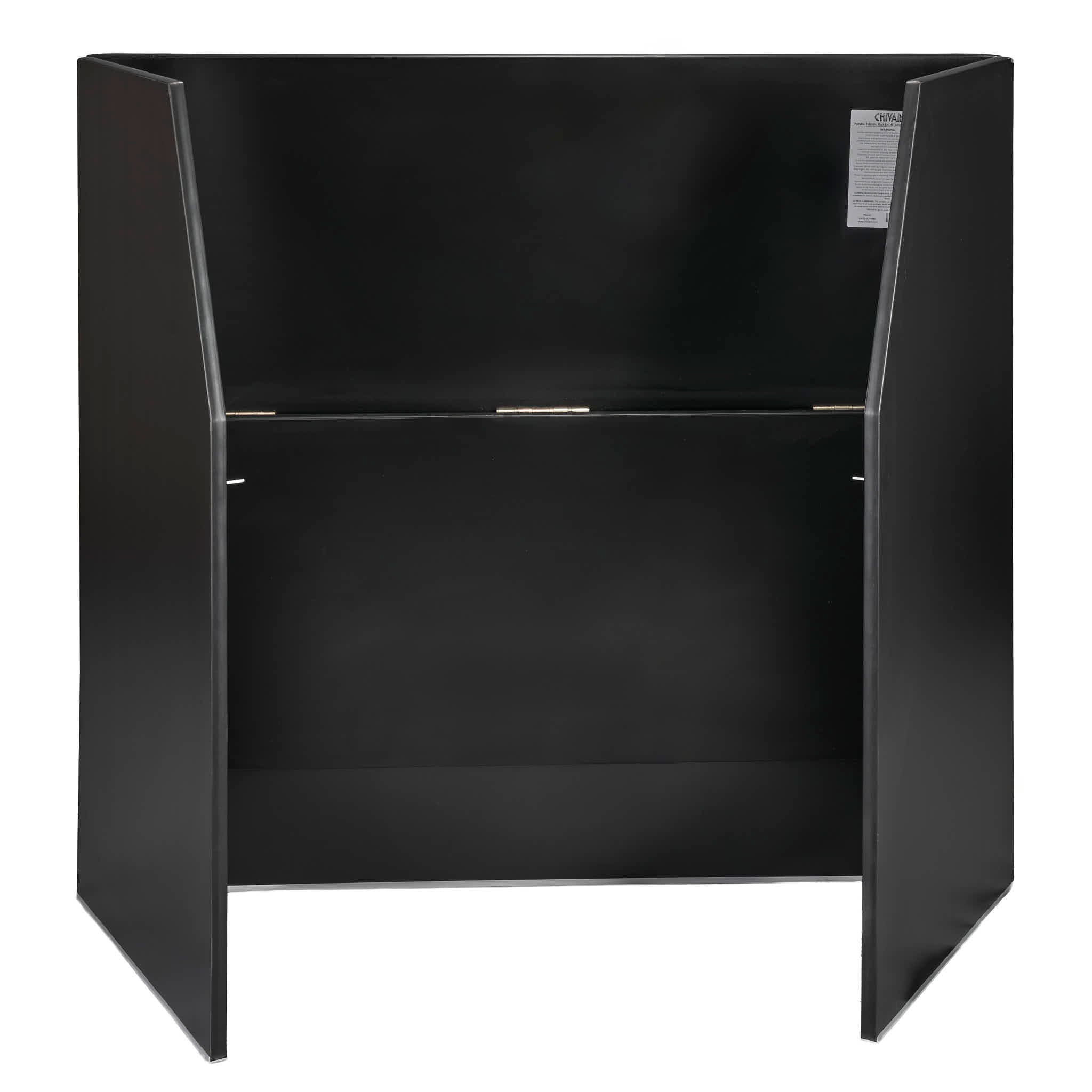 Chivari Black 42" Tall x 48" Long Portable Foldable Bar Laminate Surface BAR-FOLD-48-BLKVYL-AX-T