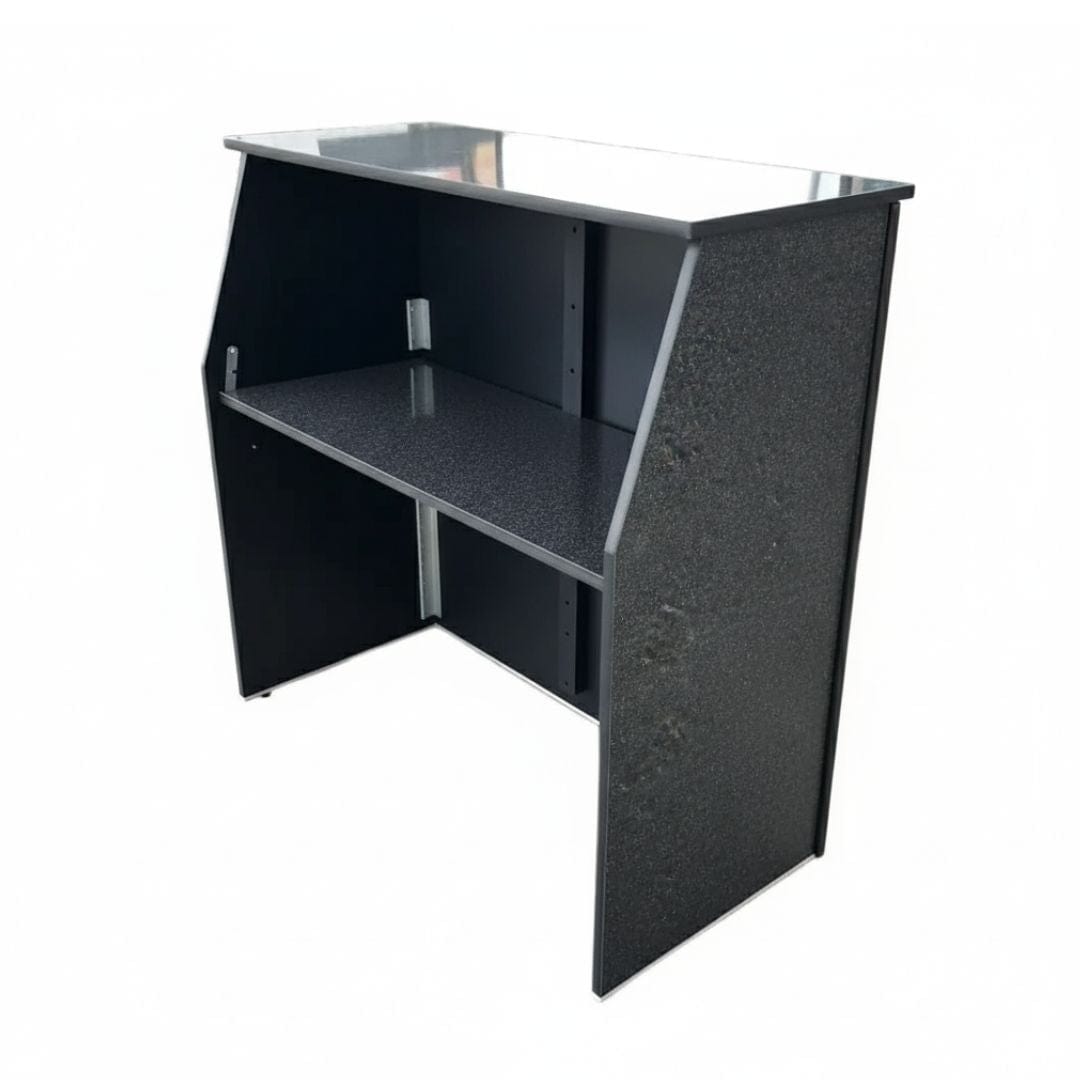 Chivari Black Marble 42" Tall x 48" Long Portable Folding Bar Laminate Surface BAR-FOLD-48-BMBL-AX-T