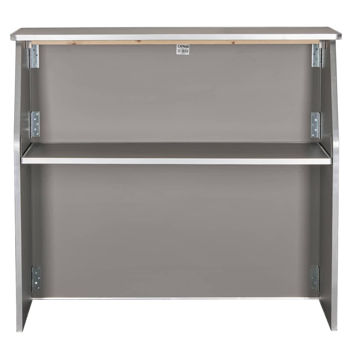 Chivari Gray Portable Folding Bar 42″ Tall x 48″ Long Laminate Surface BAR-FOLD-48-GREY-AX-T