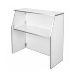 42" Tall x 48" Long White Portable Folding Bar Laminate Surface Metal Edge