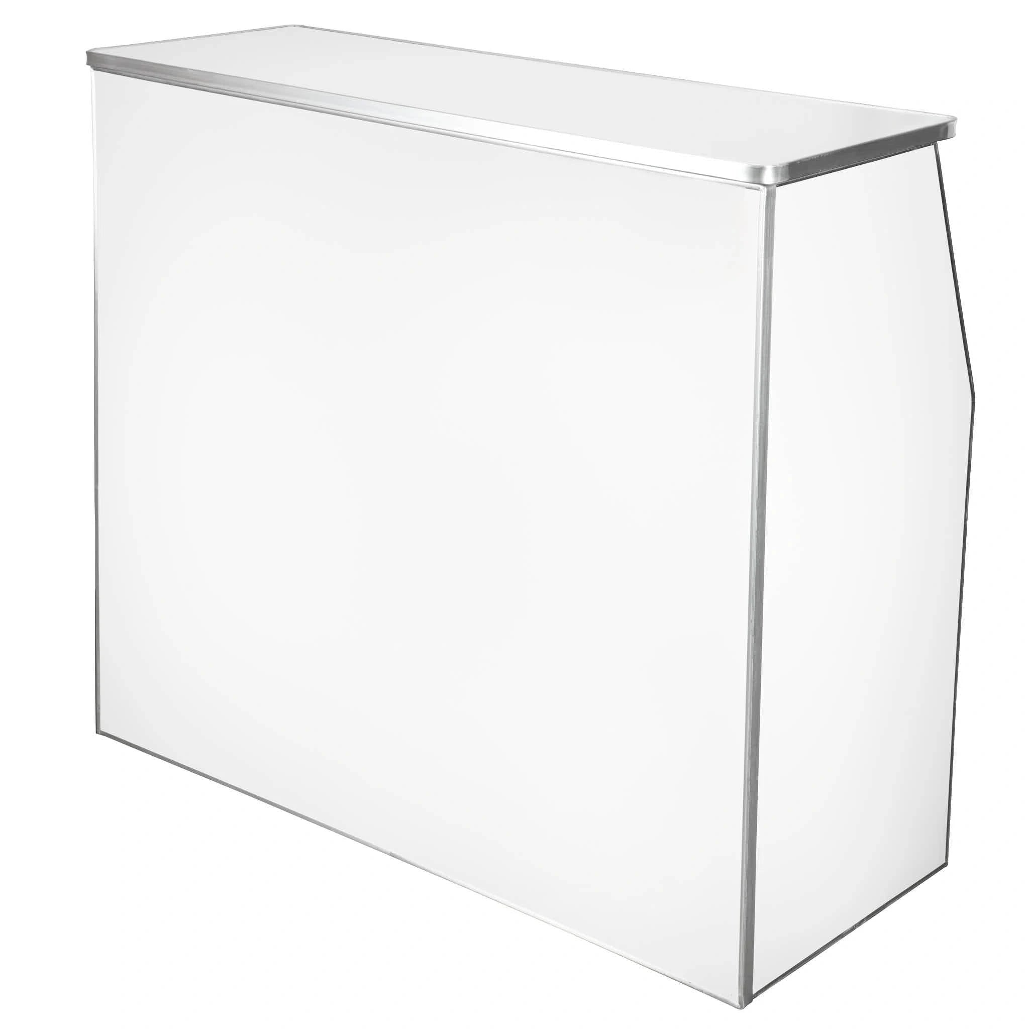 Chivari White 42" Tall x 48" Long Portable Folding Bar Laminate Surface PVC Edge BAR-FOLD-48-WHITE-AX-T