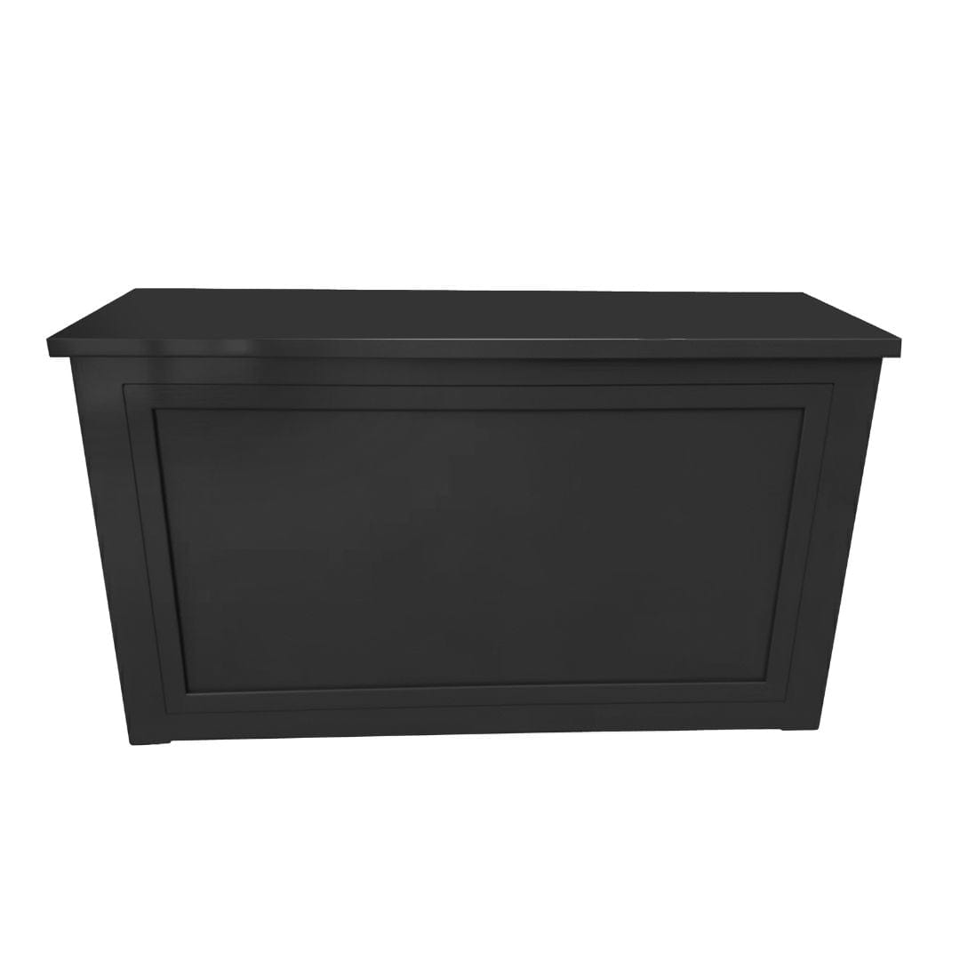 Chivari 6' Black Portable Folding Bar with HPL Reversible Front, Top & Shelf BAR-FOLD-72KIT-BLK-AX-T