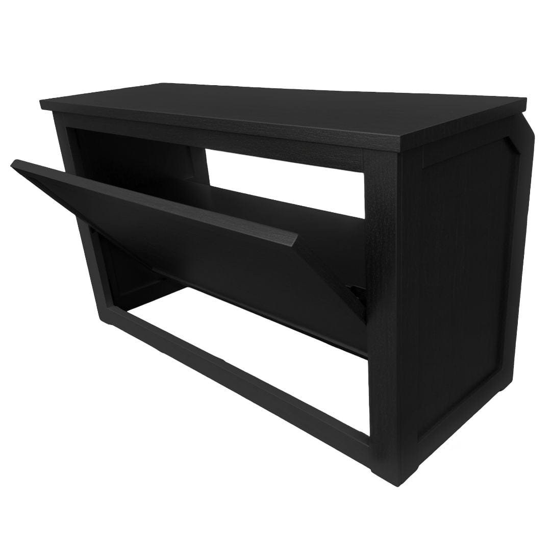 Chivari 6' Black Portable Folding Bar with HPL Reversible Front, Top & Shelf BAR-FOLD-72KIT-BLK-AX-T