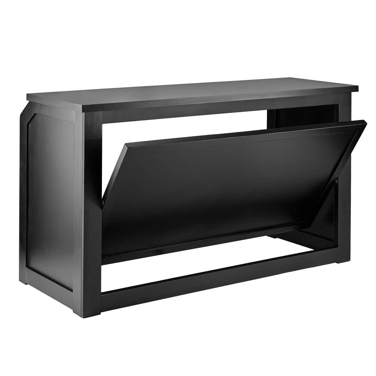 Chivari 6' Black Portable Folding Bar with HPL Reversible Front, Top & Shelf BAR-FOLD-72KIT-BLK-AX-T