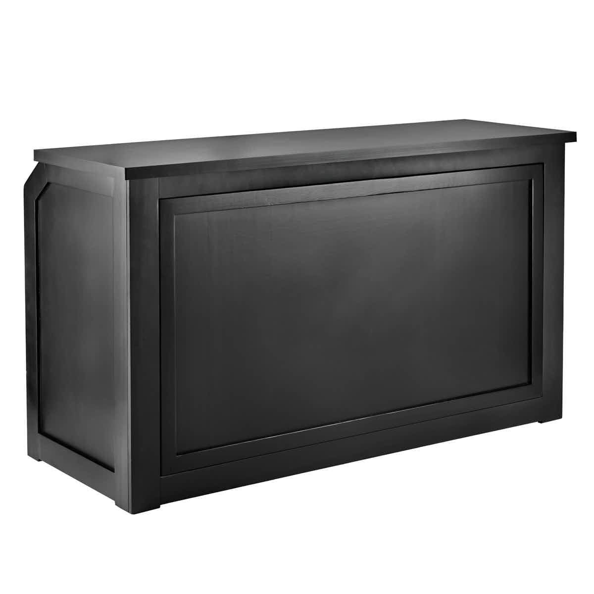 Chivari 6' Black Portable Folding Bar with HPL Reversible Front, Top & Shelf BAR-FOLD-72KIT-BLK-AX-T