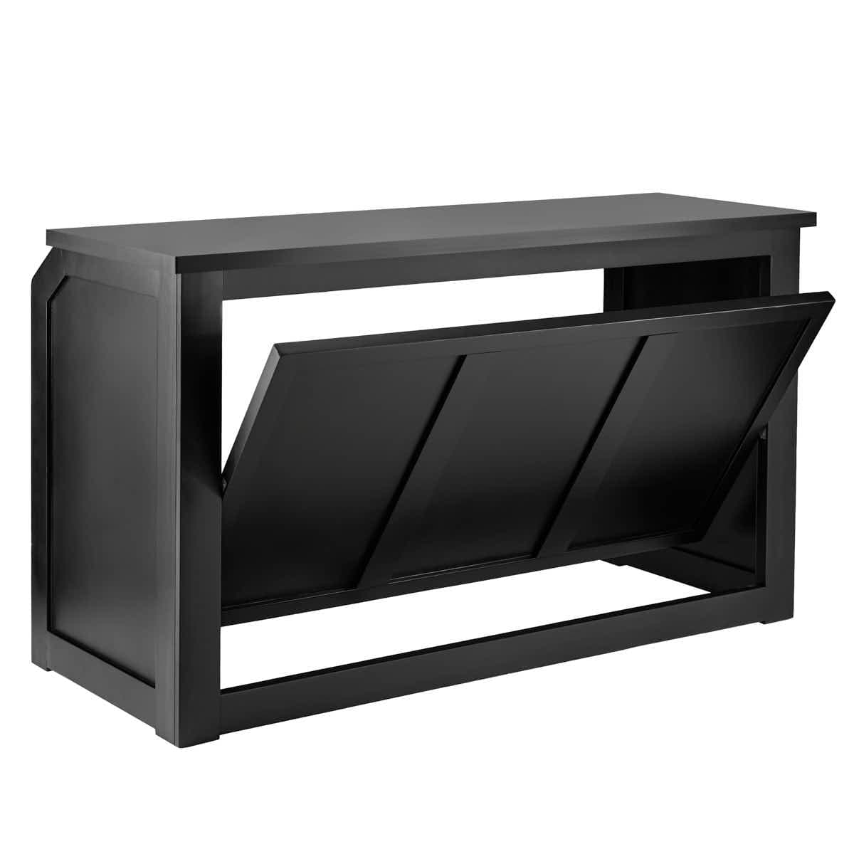 Chivari 6' Black Portable Folding Bar with HPL Reversible Front, Top & Shelf BAR-FOLD-72KIT-BLK-AX-T