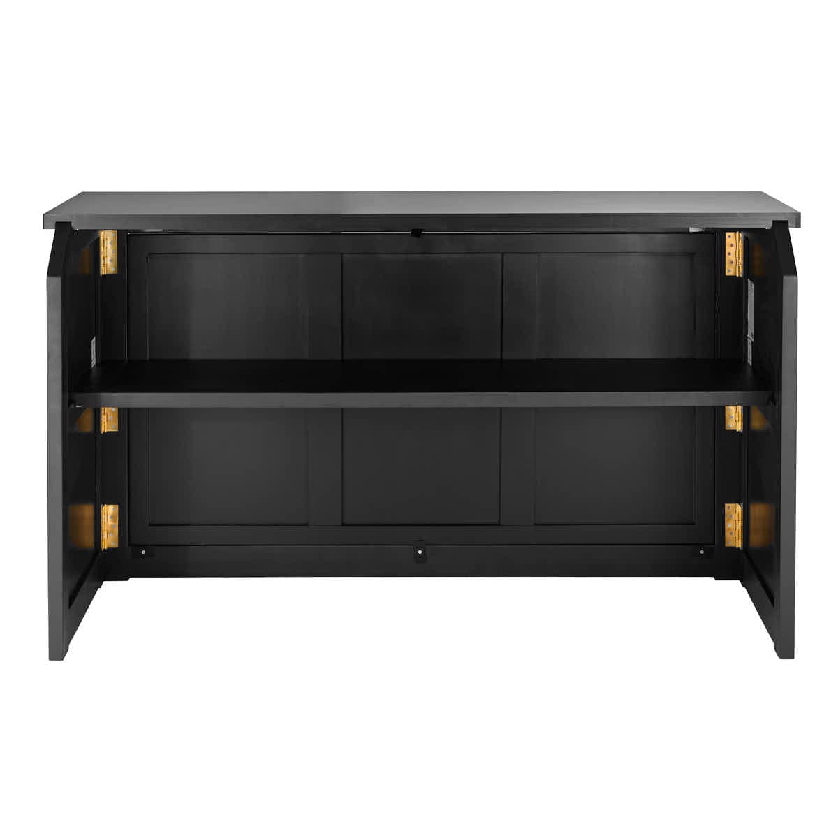 Chivari 6' Black Portable Folding Bar with HPL Reversible Front, Top & Shelf BAR-FOLD-72KIT-BLK-AX-T