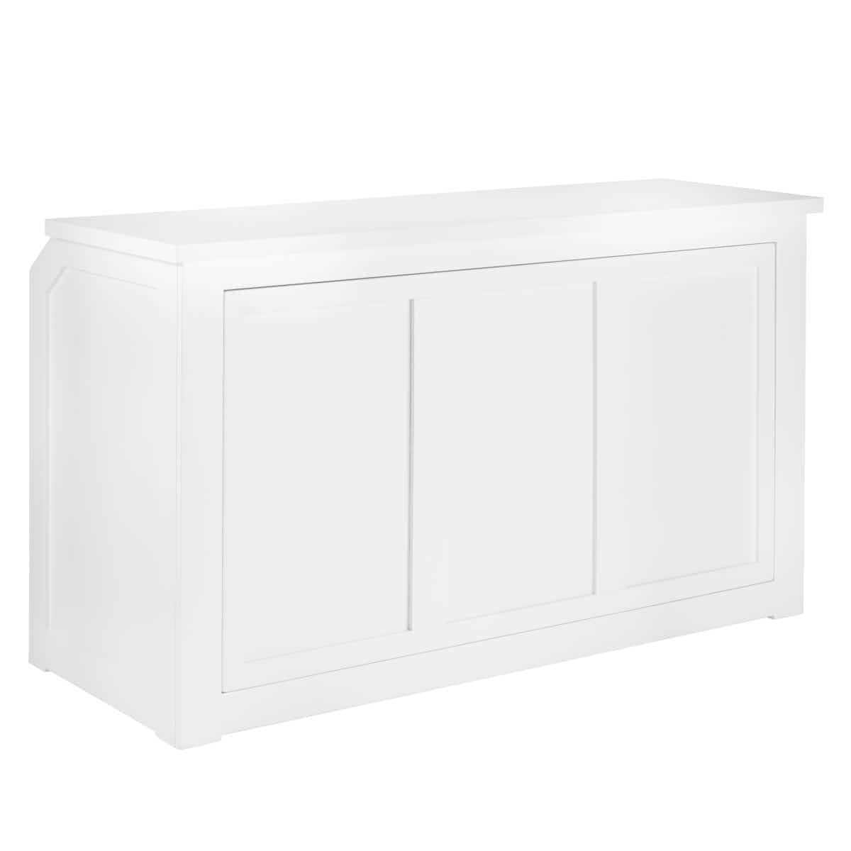 Chivari Scratch and Dent 6' White Portable Folding Bar with HPL Reversible Front, Top & Shelf BAR-FOLD-72KIT-WHT-AX-SD