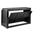 6' Black Portable Folding Bar with HPL Reversible Front, Flush Top & Shelf