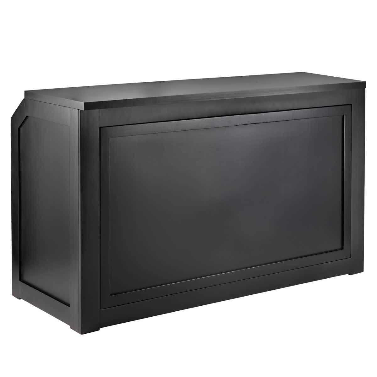 6' Black Portable Folding Bar with HPL Reversible Front, Flush Top & Shelf