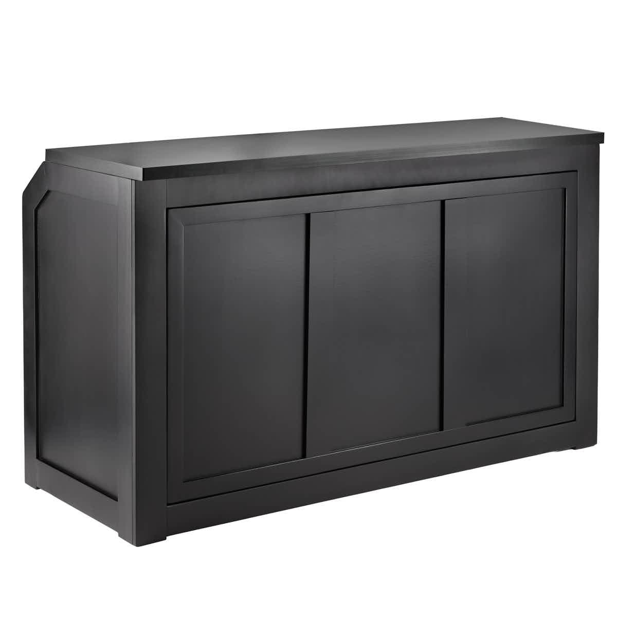 6' Black Portable Folding Bar with HPL Reversible Front, Flush Top & Shelf