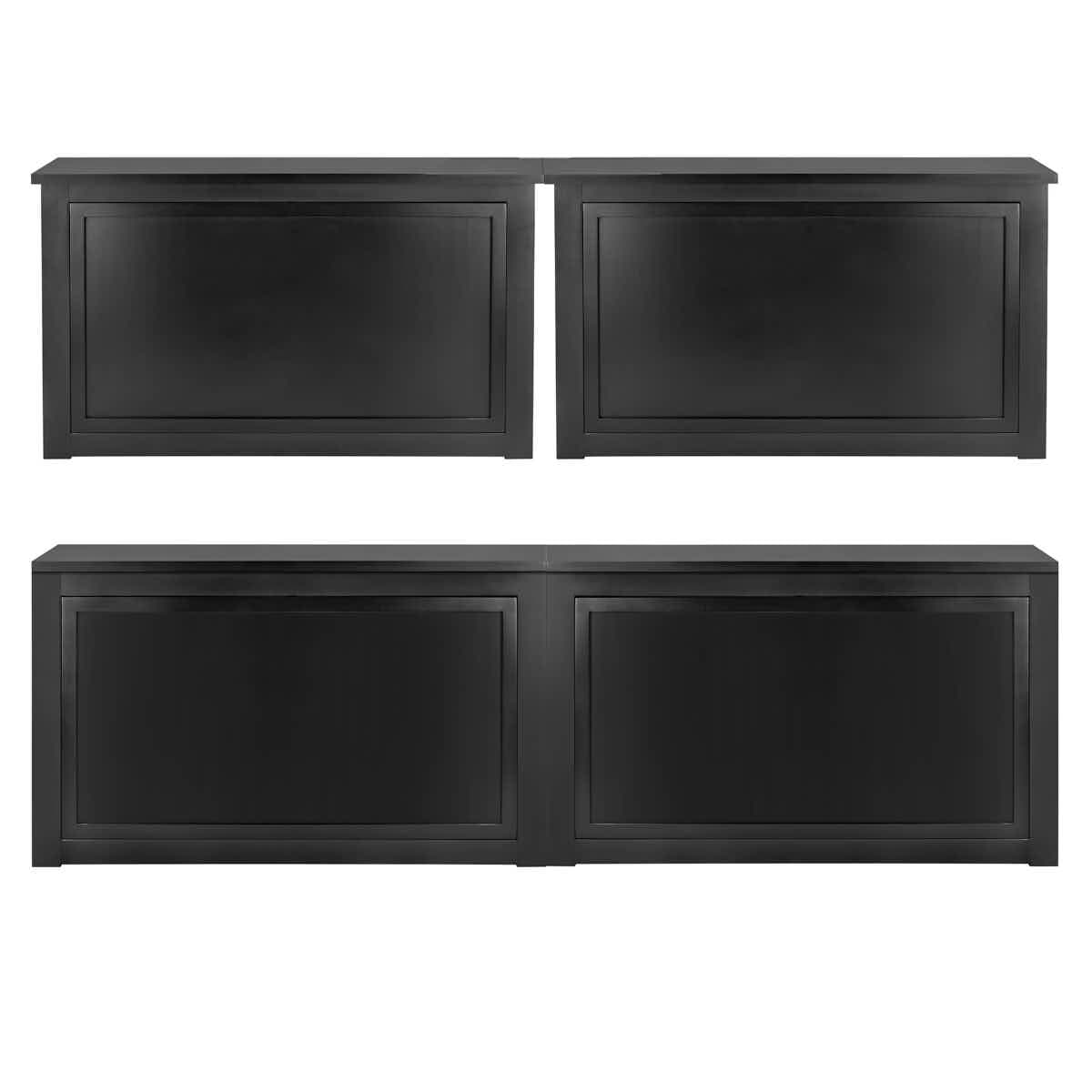 Chivari 6' Black Portable Folding Bar with HPL Reversible Front, Flush Top & Shelf BAR-FOLD-72KITFL-BLK-AX-T