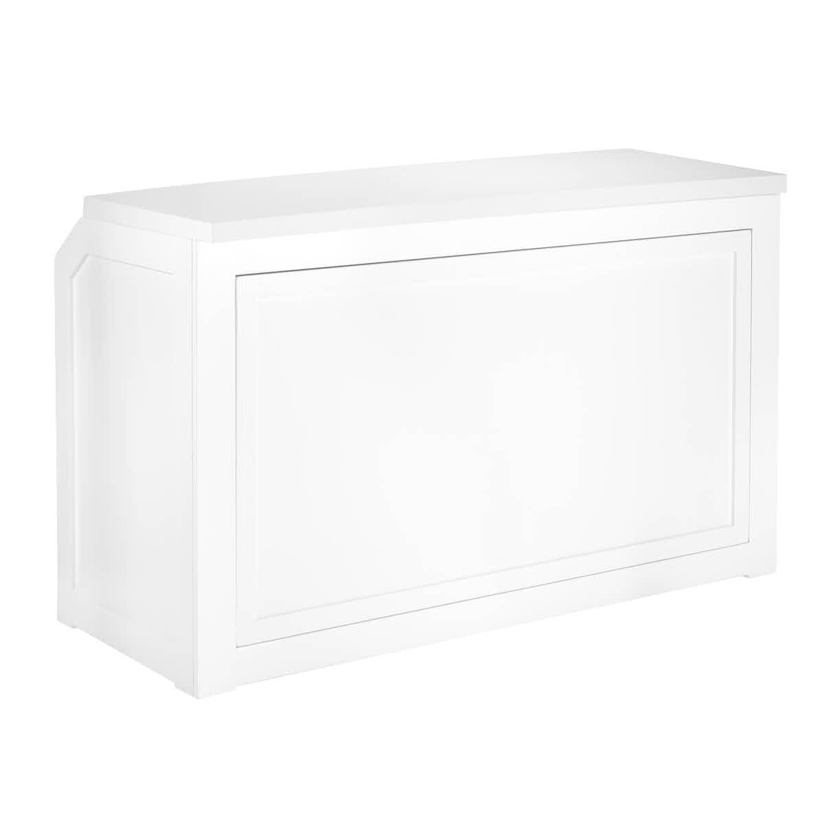 6' White Portable Folding Bar with HPL Reversible Front, Flush Top & Shelf