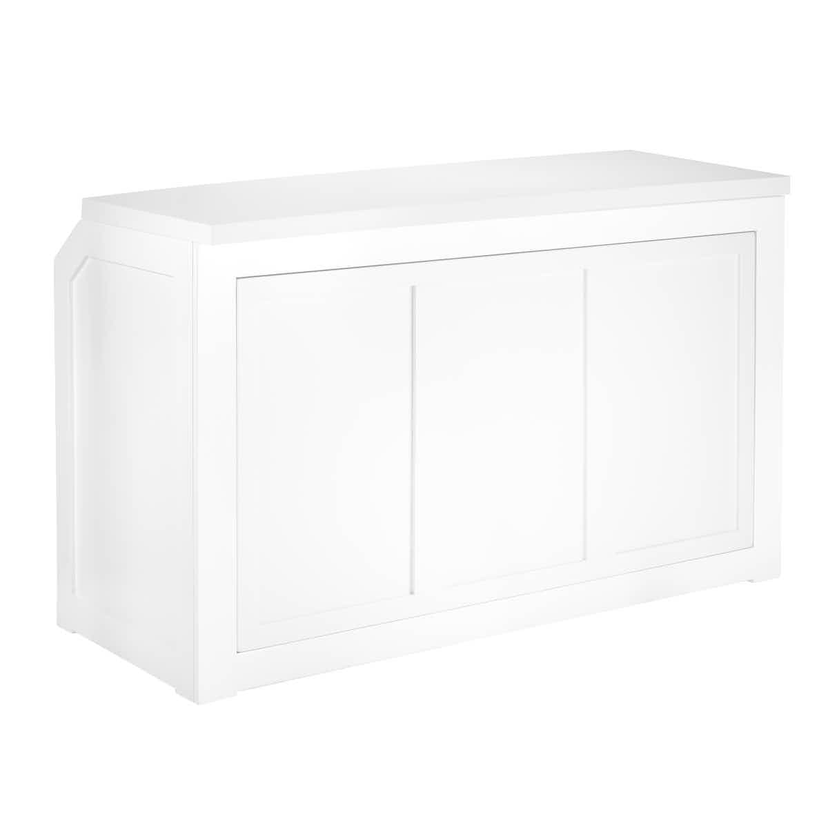 6' White Portable Folding Bar with HPL Reversible Front, Flush Top & Shelf