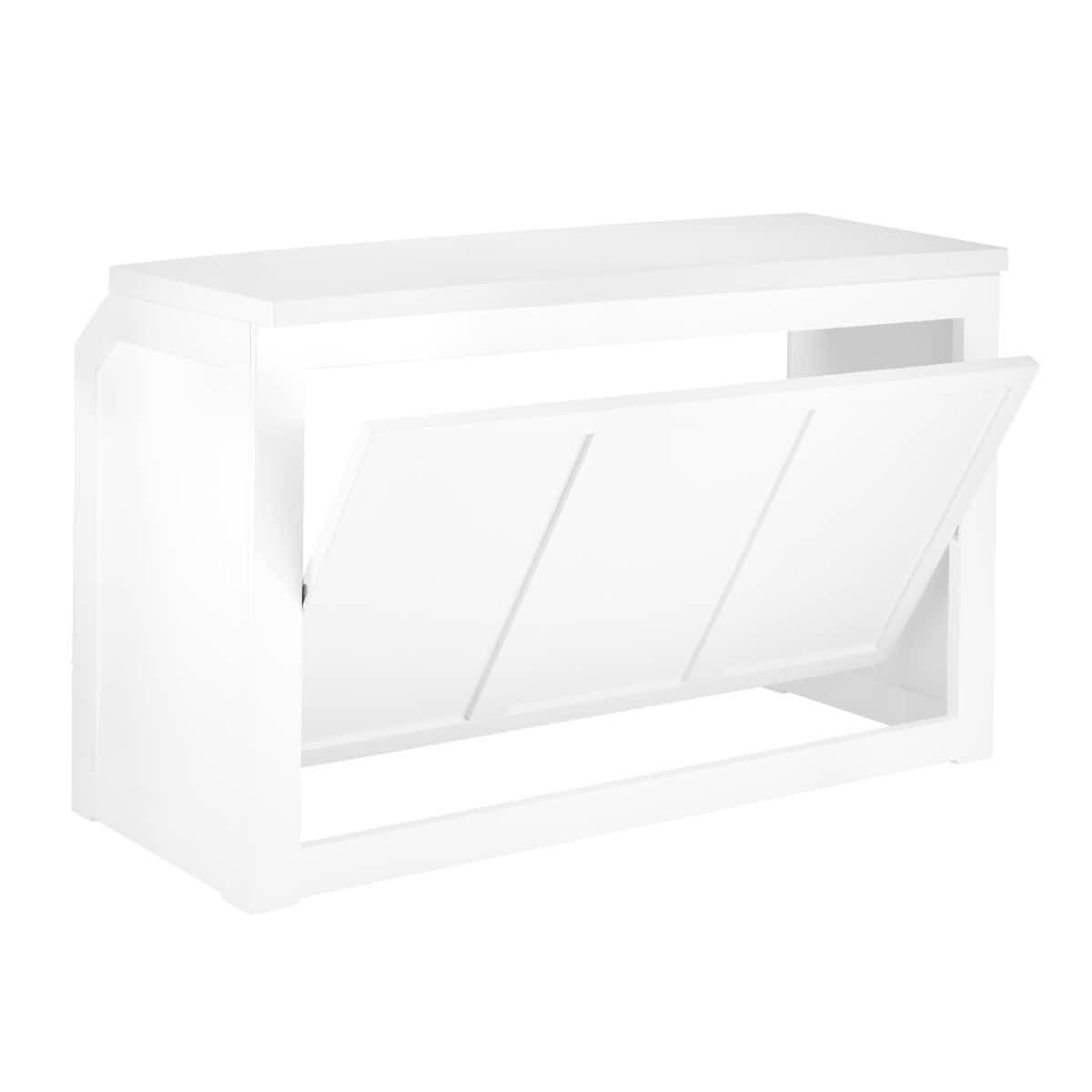 6' White Portable Folding Bar with HPL Reversible Front, Flush Top & Shelf