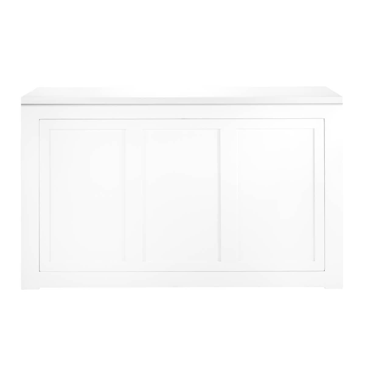 6' White Portable Folding Bar with HPL Reversible Front, Flush Top & Shelf