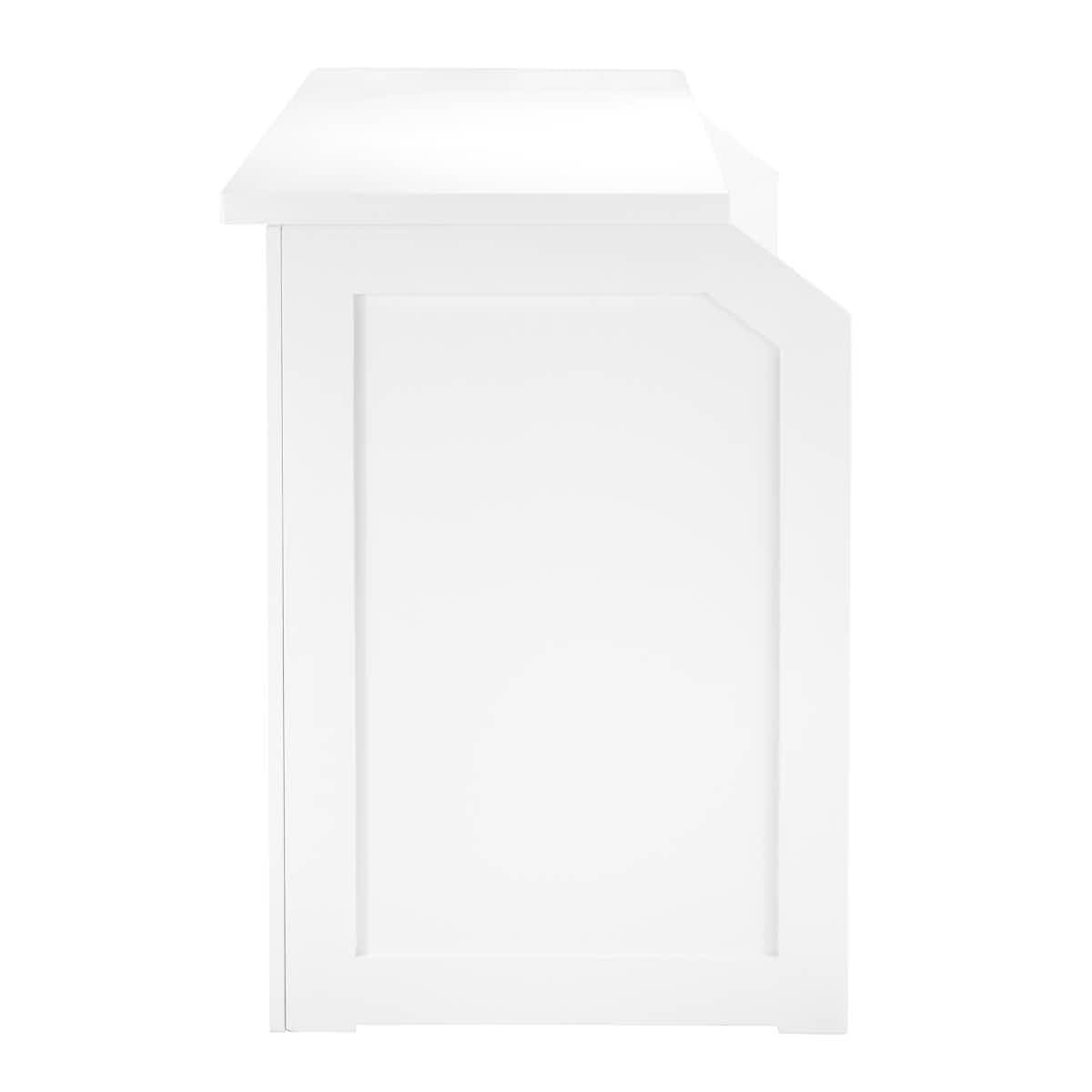 6' White Portable Folding Bar with HPL Reversible Front, Flush Top & Shelf