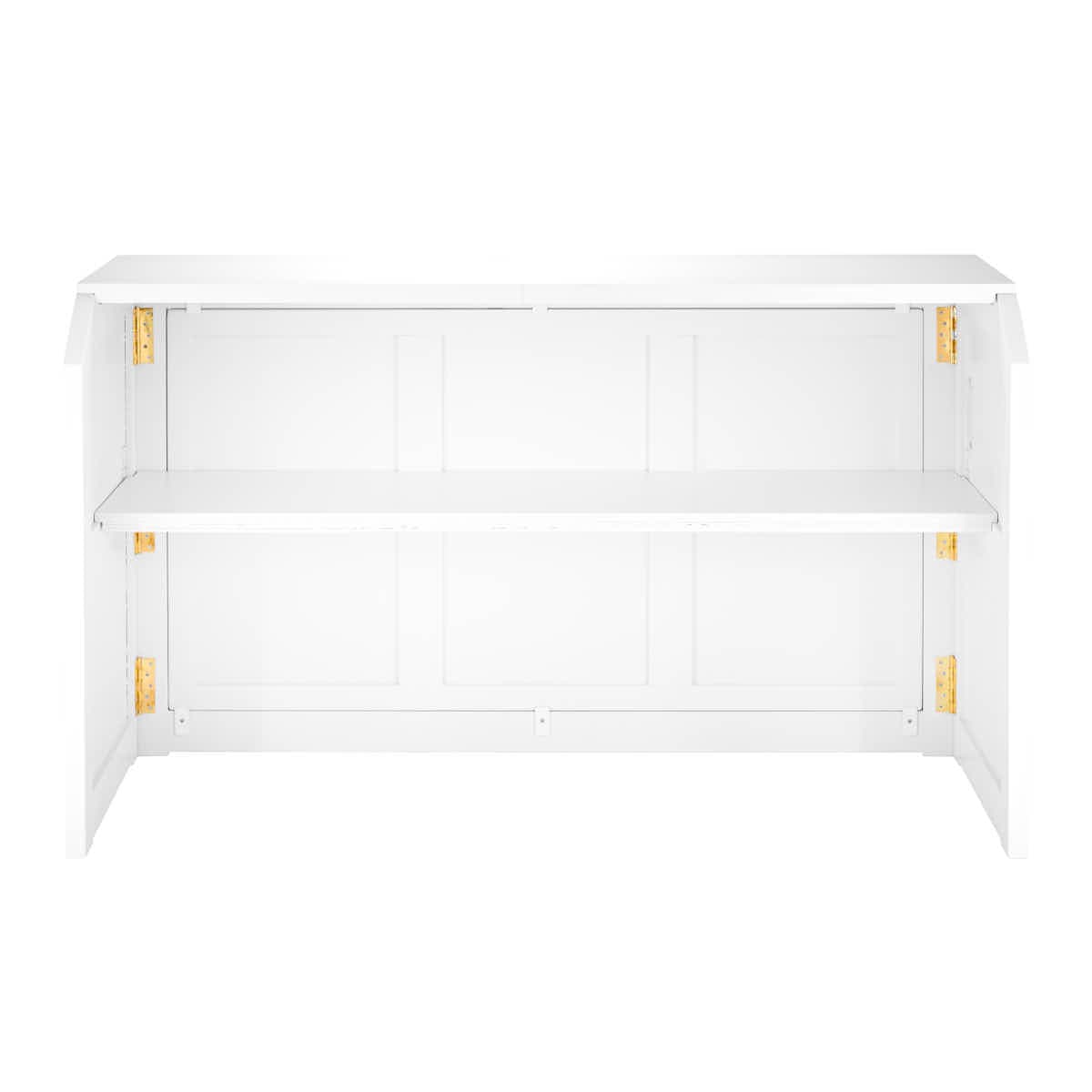6' White Portable Folding Bar with HPL Reversible Front, Flush Top & Shelf