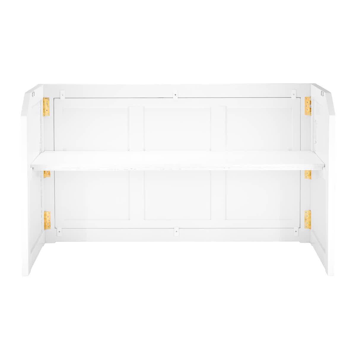 6' White Portable Folding Bar with HPL Reversible Front, Flush Top & Shelf