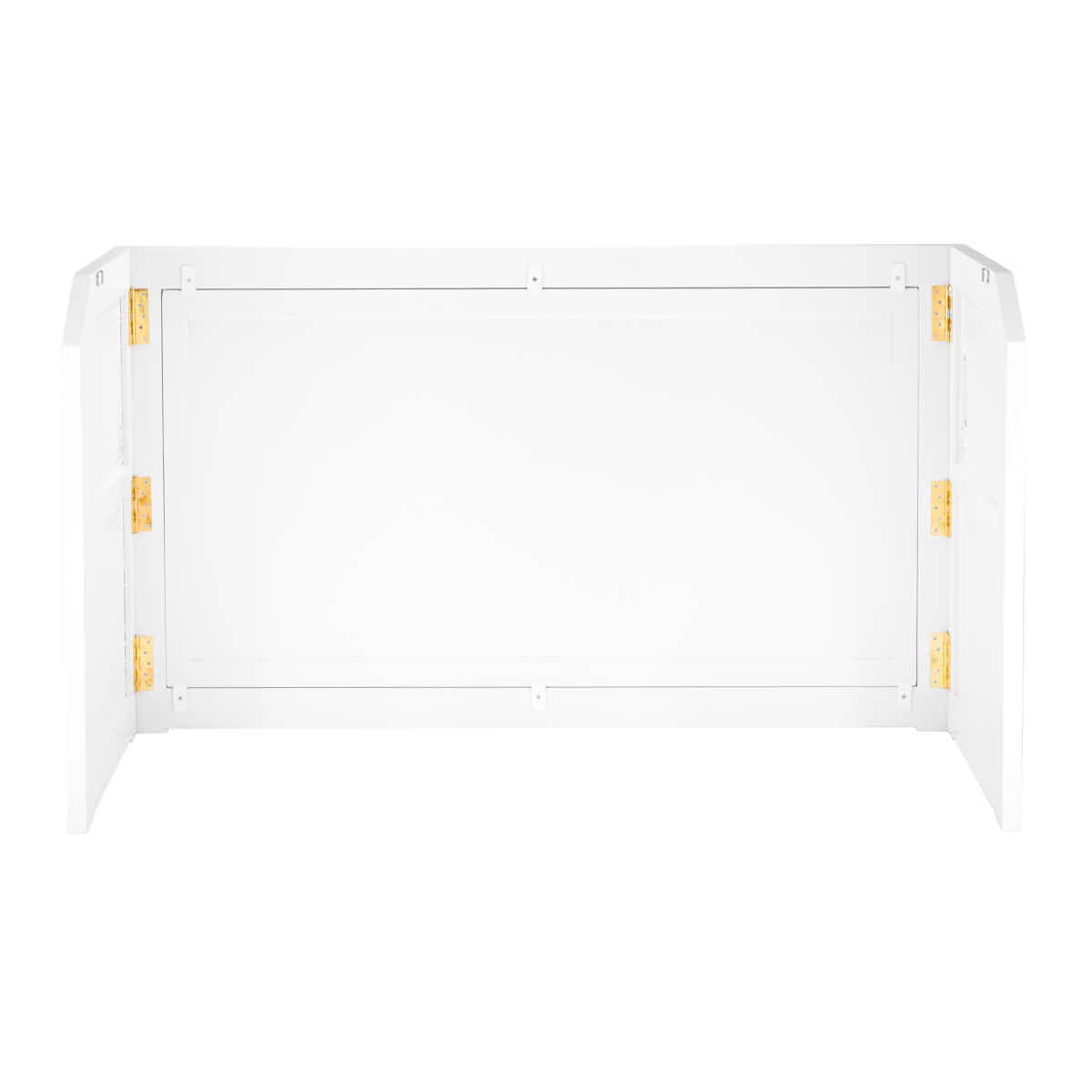 6' White Portable Folding Bar with HPL Reversible Front, Flush Top & Shelf