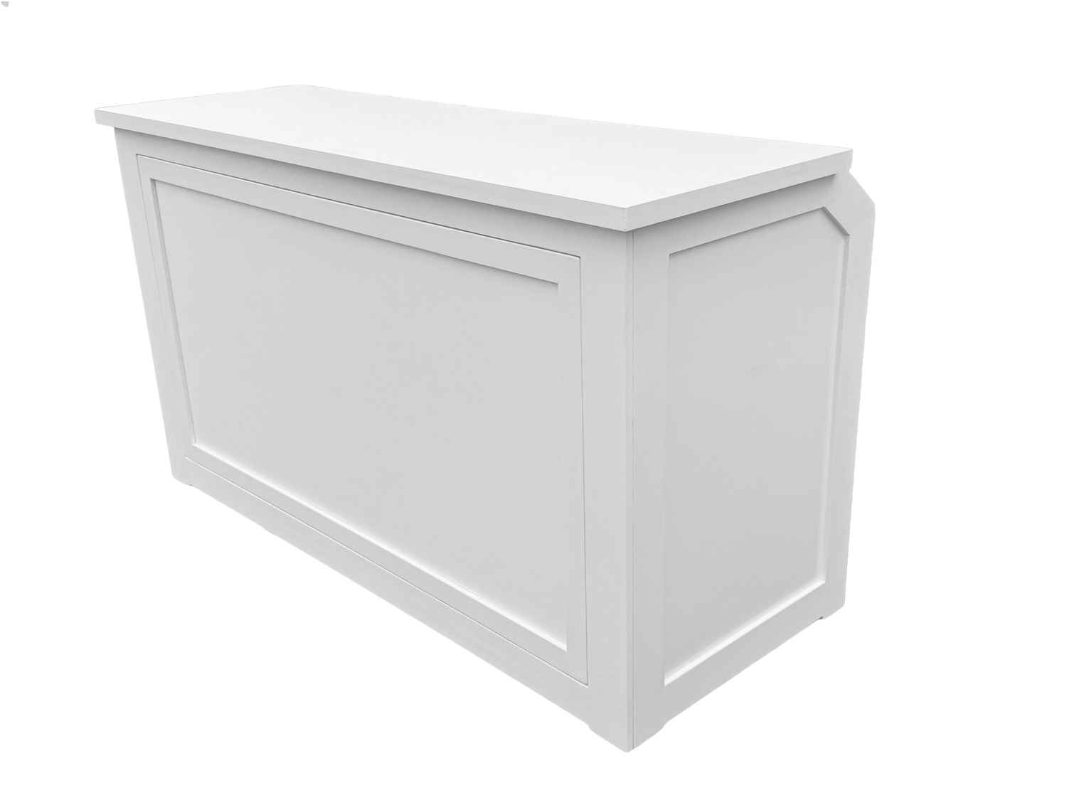 Chivari 6' White Portable Folding Bar with HPL Reversible Front, Top & Shelf BAR-FOLD-72KIT-WHT-AX-T