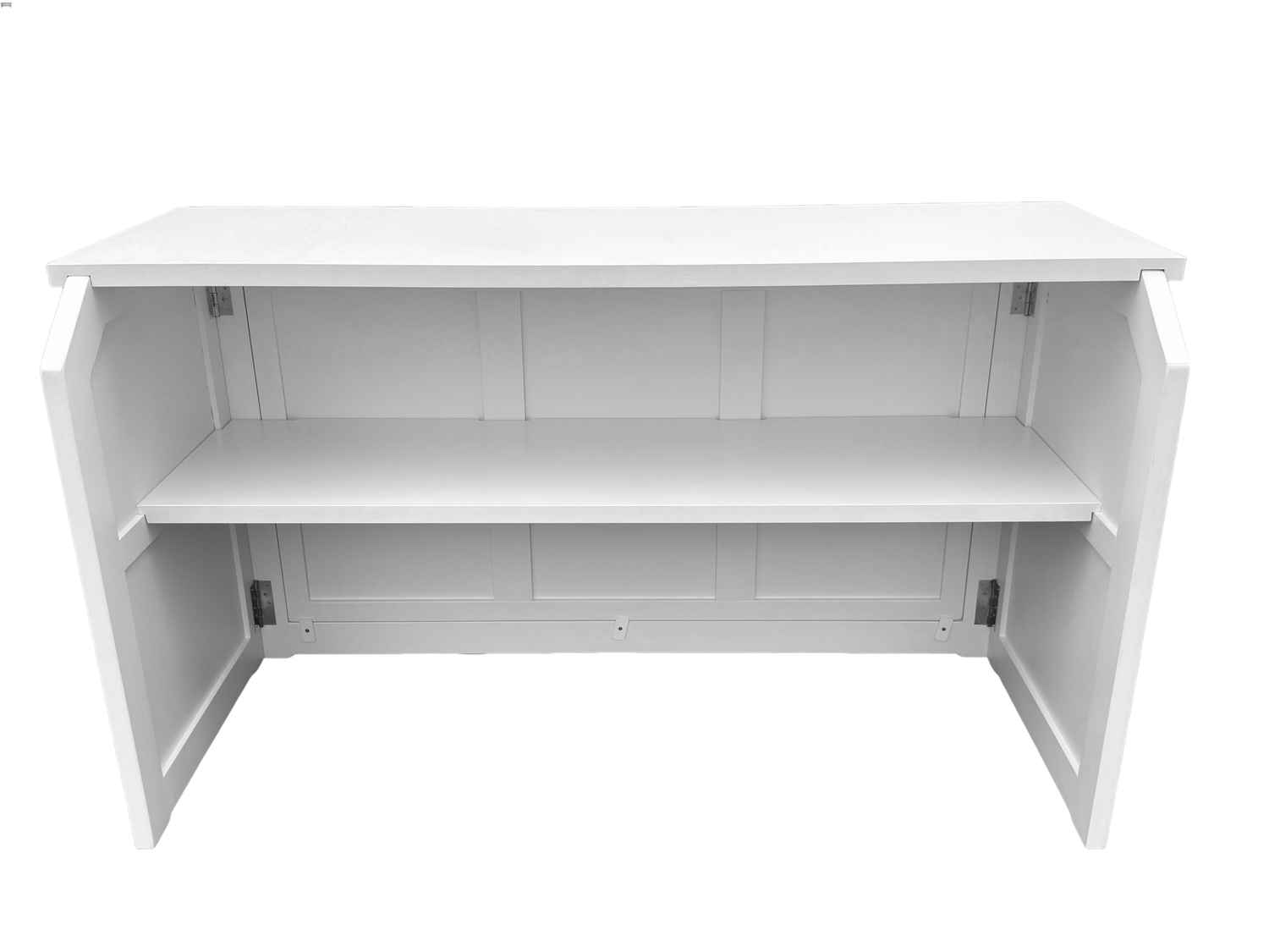 Chivari 6' White Portable Folding Bar with HPL Reversible Front, Top & Shelf BAR-FOLD-72KIT-WHT-AX-T