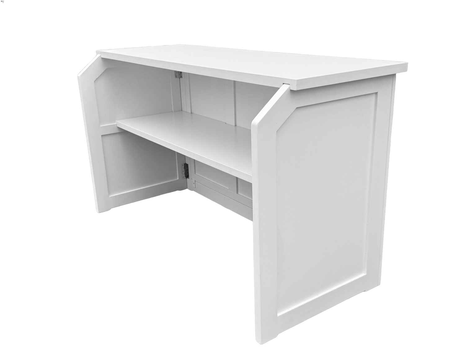 Chivari 6' White Portable Folding Bar with HPL Reversible Front, Top & Shelf BAR-FOLD-72KIT-WHT-AX-T
