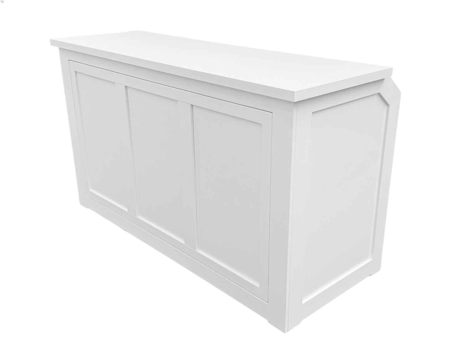 Chivari 6' White Portable Folding Bar with HPL Reversible Front, Top & Shelf BAR-FOLD-72KIT-WHT-AX-T