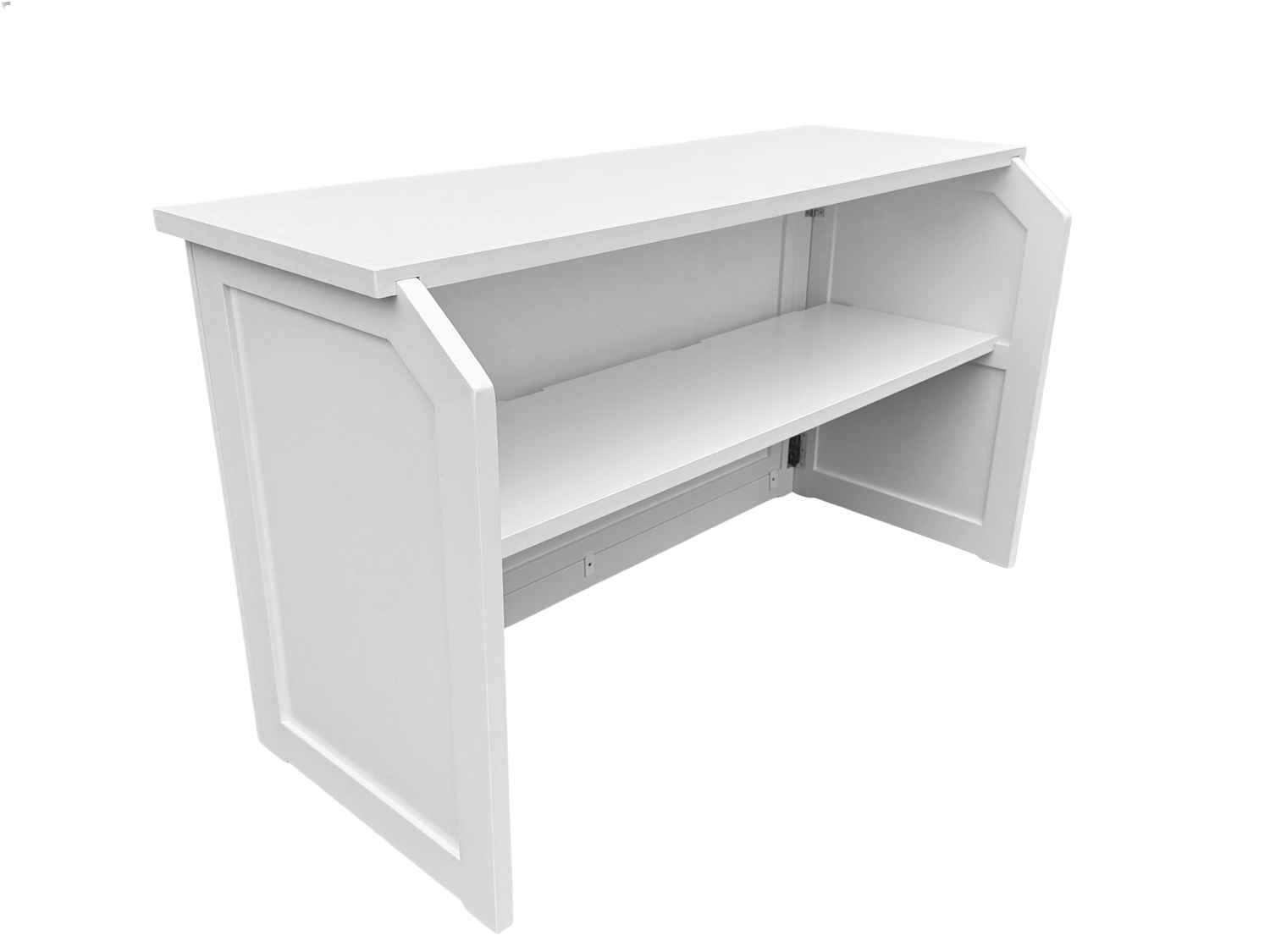 Chivari 6' White Portable Folding Bar with HPL Reversible Front, Top & Shelf BAR-FOLD-72KIT-WHT-AX-T